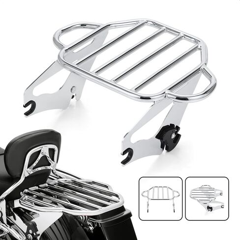 Detachable Luggage Rack Mounting Rack for Solid Steel, Quick Install and Remove for Harley Touring Street Electra Glide Road King 2009-2024 (Black) in Kuwait