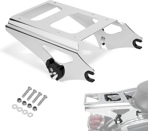 Amazicha Detachable 2 Up Tour Pack Mount Kit Rear Luggage Rack Compatible for Harley Touring Street Glide Electra Glide Road Glide Road King 2009-2013(Chrome) in Saudi Arabia
