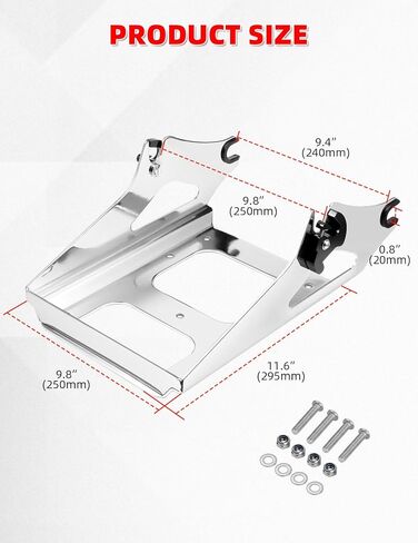Amazicha Detachable 2 Up Tour Pack Mount Kit Rear Luggage Rack Compatible for Harley Touring Street Glide Electra Glide Road Glide Road King 2009-2013(Chrome) in Saudi Arabia