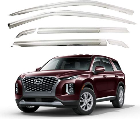 AUTOCLOVER Tape-On Rain Guards Window Visors 6 Pcs Set for Hyundai Palisade 2020 2021 2022 2023 2024 / Window Deflectors, Out-Channel Vent Shades (Smoked) in Saudi Arabia