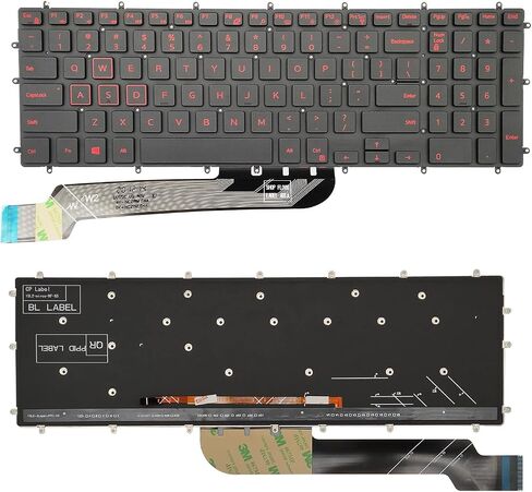 ANTWELON Replacement Laptop Keyboard RED Backlight for Dell Inspiron 3583 5565 5567 5570 5575 7566 7567 7577 5765 5767 5770 5775 7773 7778 7779, G3 3579 3779, G5 15 5587, G7 15 7588 US Layout in Saudi Arabia
