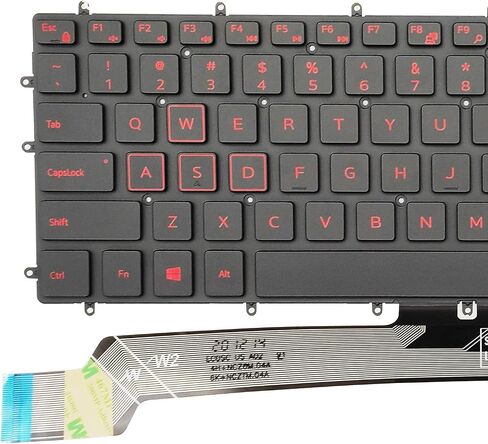 ANTWELON Replacement Laptop Keyboard RED Backlight for Dell Inspiron 3583 5565 5567 5570 5575 7566 7567 7577 5765 5767 5770 5775 7773 7778 7779, G3 3579 3779, G5 15 5587, G7 15 7588 US Layout in Saudi Arabia