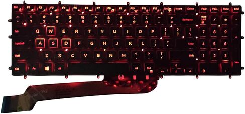 ANTWELON Replacement Laptop Keyboard RED Backlight for Dell Inspiron 3583 5565 5567 5570 5575 7566 7567 7577 5765 5767 5770 5775 7773 7778 7779, G3 3579 3779, G5 15 5587, G7 15 7588 US Layout in Saudi Arabia