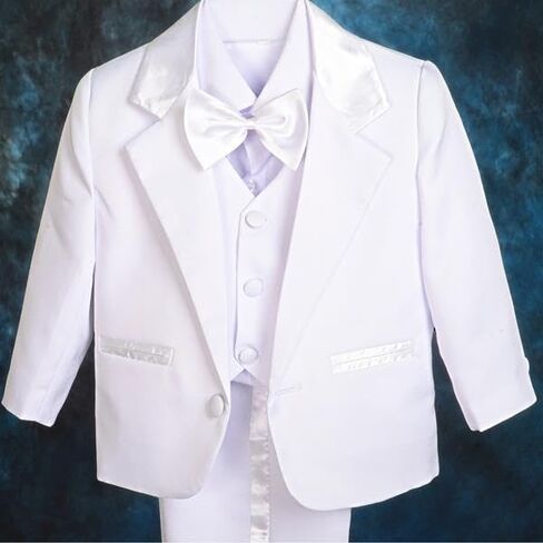 Dressy Daisy Boys 5 Pcs Formal Tuxedo Suits, Baby Toddler Size 3M to 8Y | No Tail, Wedding Christening Outfits, Infant Baptism Set in Saudi Arabia