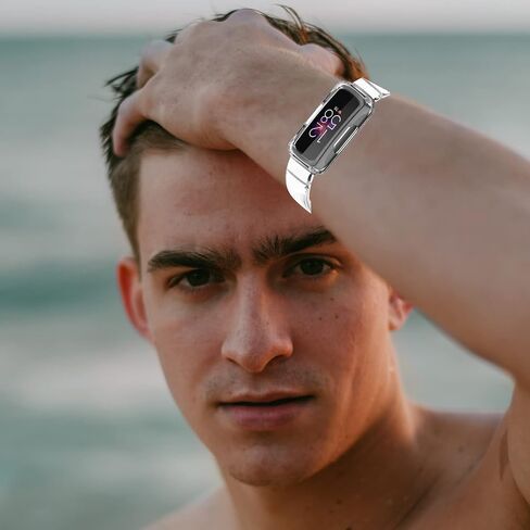 أساور NINKI الرياضية المتوافقة مع أساور Fitbit Luxe Bands Fitbit Inspire2 Band Fitbit Ace3 Ace2 مع حافظة ممتصة للصدمات لينة من مادة TPU Luxe Fitbit Bands خفيفة الوزن سوار معصم للنساء (أرجواني شفاف) in Saudi Arabia
