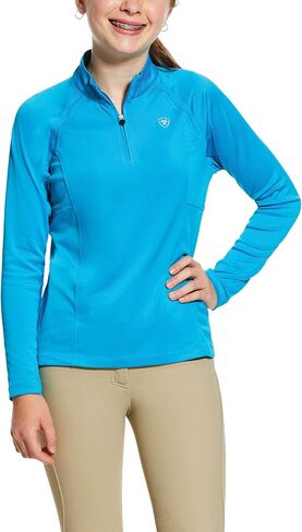 ARIAT Girls' YTH Sunstopper 2.0 1/4 Zip Bslyr N Dt in Saudi Arabia