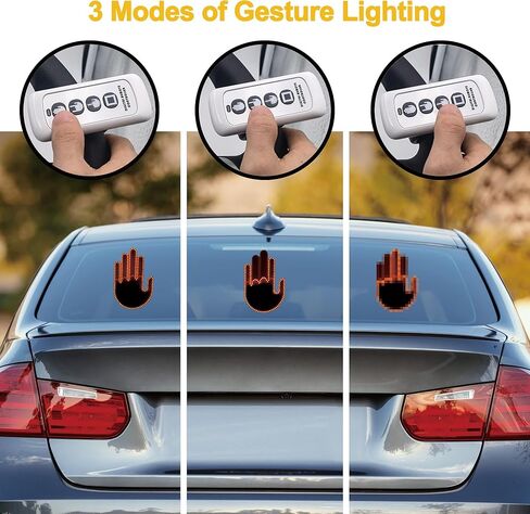 ضوء إيماءات السيارة مع جهاز التحكم عن بعد - ضوء إصبع اليد LED الجديد، أشياء مضحكة للسيارة، أدوات وإكسسوارات LED مضحكة للسيارة in Kuwait