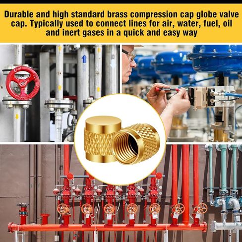 50 Pcs 1/4 Flare Cap, Round Brass W/Neoprene O Ring Seal in Saudi Arabia