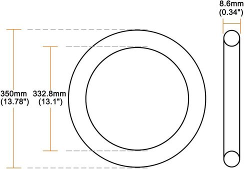 uxcell Nitrile Rubber O-Rings 250mm OD 240mm ID 5mm Width, Metric Sealing Gasket for Automotive Machine Plumbing, Pack of 1 in Saudi Arabia