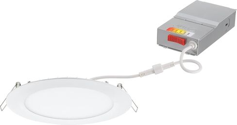 WF6 SWW5 90CRI MW M6 Round Baffle LED Downlight, 120 Volts, 2700K/3000K/3500K/4000K/5000K, Triac Dimming, 6-Inch, Matte White in Saudi Arabia