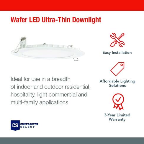 WF6 SWW5 90CRI MW M6 Round Baffle LED Downlight, 120 Volts, 2700K/3000K/3500K/4000K/5000K, Triac Dimming, 6-Inch, Matte White in Saudi Arabia