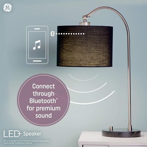 مصباح إضاءة LED بمكبر صوت متغير اللون من GE LED+ مع جهاز تحكم عن بعد، 9 وات، متعدد الألوان + أبيض ناعم، A21 (عبوة واحدة) in Saudi Arabia