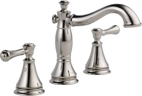 Delta Faucet Cassidy Widespread Bathroom Faucet Chrome, Bathroom Faucet 3 Hole, Bathroom Sink Faucet, Metal Drain Assembly, Chrome 3597LF-MPU in Saudi Arabia