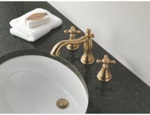 Delta Faucet Cassidy Widespread Bathroom Faucet Chrome, Bathroom Faucet 3 Hole, Bathroom Sink Faucet, Metal Drain Assembly, Chrome 3597LF-MPU in Saudi Arabia