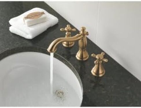 Delta Faucet Cassidy Widespread Bathroom Faucet Chrome, Bathroom Faucet 3 Hole, Bathroom Sink Faucet, Metal Drain Assembly, Chrome 3597LF-MPU in Saudi Arabia