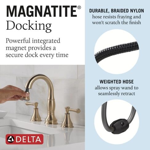 Delta Faucet Cassidy Widespread Bathroom Faucet Chrome, Bathroom Faucet 3 Hole, Bathroom Sink Faucet, Metal Drain Assembly, Chrome 3597LF-MPU in Saudi Arabia
