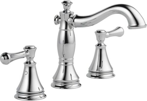 Delta Faucet Cassidy Widespread Bathroom Faucet Chrome, Bathroom Faucet 3 Hole, Bathroom Sink Faucet, Metal Drain Assembly, Chrome 3597LF-MPU in Saudi Arabia