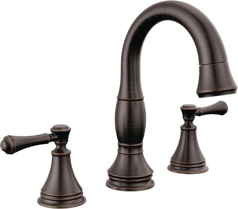 Delta Faucet Cassidy Widespread Bathroom Faucet Chrome, Bathroom Faucet 3 Hole, Bathroom Sink Faucet, Metal Drain Assembly, Chrome 3597LF-MPU in Saudi Arabia