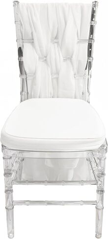 YOUR CHAIR COVERS - 5 Pack 6 Ft Chiffon Chiavari Chair Sashes - Ivory, Chair Sashes for Weddings, Events, Hotels and Catering Services in Saudi Arabia