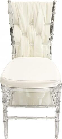 YOUR CHAIR COVERS - 5 Pack 6 Ft Chiffon Chiavari Chair Sashes - Ivory, Chair Sashes for Weddings, Events, Hotels and Catering Services in Saudi Arabia