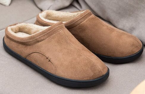 Anbenser Mens Cozy House Slippers Memory Foam Bedroom Slippers Casual Warm Plush Lining Slip on Indoor Outdoor in Saudi Arabia