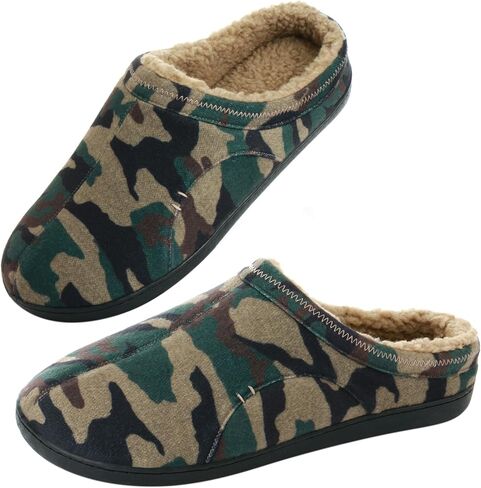 Anbenser Mens Cozy House Slippers Memory Foam Bedroom Slippers Casual Warm Plush Lining Slip on Indoor Outdoor in Saudi Arabia