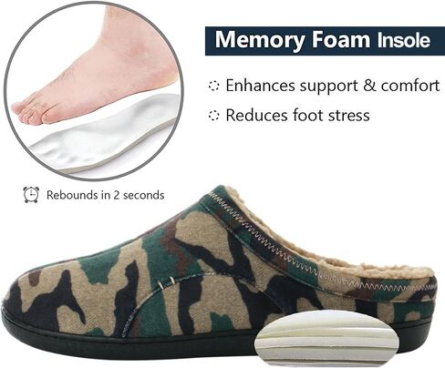 Anbenser Mens Cozy House Slippers Memory Foam Bedroom Slippers Casual Warm Plush Lining Slip on Indoor Outdoor in Saudi Arabia