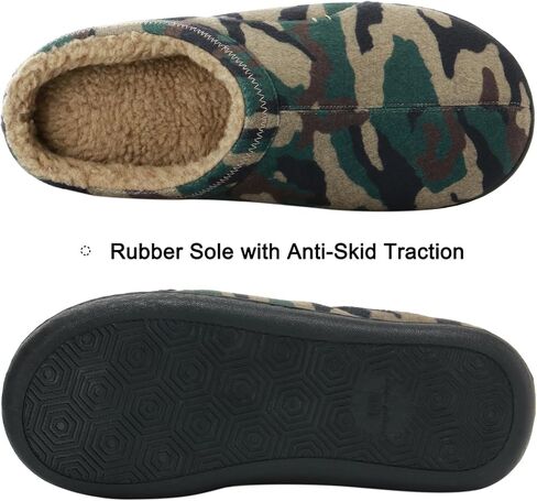 Anbenser Mens Cozy House Slippers Memory Foam Bedroom Slippers Casual Warm Plush Lining Slip on Indoor Outdoor in Saudi Arabia