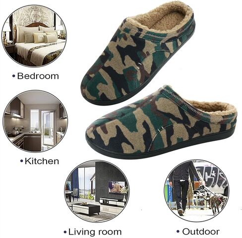 Anbenser Mens Cozy House Slippers Memory Foam Bedroom Slippers Casual Warm Plush Lining Slip on Indoor Outdoor in Saudi Arabia