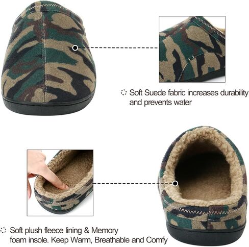 Anbenser Mens Cozy House Slippers Memory Foam Bedroom Slippers Casual Warm Plush Lining Slip on Indoor Outdoor in Saudi Arabia