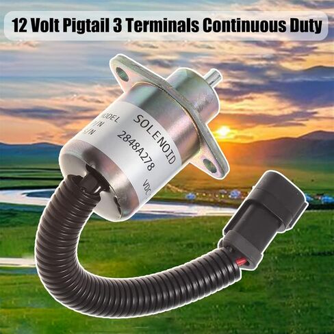 2848A278 وقود الديزل إيقاف إيقاف التشغيل الملف اللولبي 172-7209 متوافق مع بيركنز كاتربيلر CAT 216 226 246 Skid Steer UB704 700 Series Engine 12V أجزاء الجرار in Kuwait