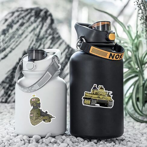 100pcs Military Stickers for Water Bottles,Camo Stickers for Trucks Cars Bumper Laptop Skateboard Scrapbooking,Waterproof Vinyl US Army Graffiti Stickers Decals for Kids Boys in Kuwait