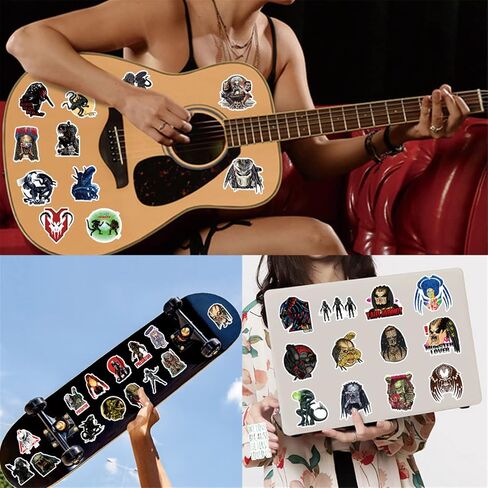 Predator VS Alien StickersThriller Movie Stickers 50PCS Laptop Reward Motivational Stickers for Water Bottle, Skateboard,Refrigerator,Hydro Flasks, Decal, Waterproof Vinyl Decal for Adults, Teens in Saudi Arabia
