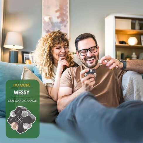 حامل العملات المعدنية لمنظم تغيير العملات المعدنية في السيارة، حامل تغيير العملات المعدنية من السيليكون Vcertcpl، حامل تغيير العملات المعدنية المحمول، يمكن أن يحمل 55 عملة معدنية، منظم حامل التغيير لبنس السيارة والنيكل والدايم والربع in Kuwait