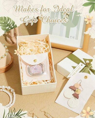30 Pcs Transparent Window Jewelry Pouch Travel Jewelry Bag Travel Jewelry Organizer with Snap Button for Women Girl Necklaces Bracelets Rings Gift Bags, 3.94 x 3.94 Inches Beige in Saudi Arabia