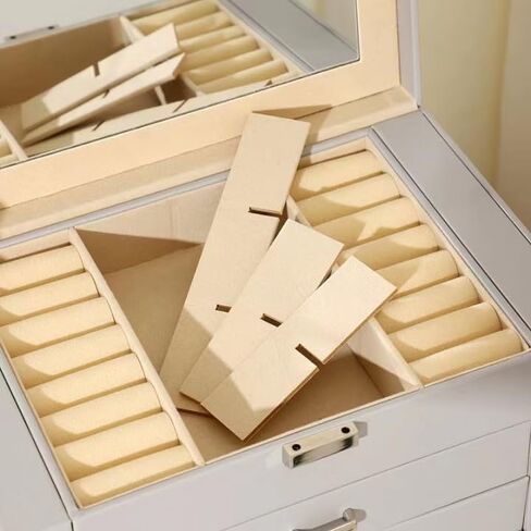 Home jewelry accessories dustproof and tidy, large-capacity multi-functional double-door five-layer jewelry storage box (gray) in Saudi Arabia