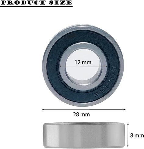 20 PCS 6001-2RS Deep Groove Ball Bearings - Lubricated Bearing Steel Sealed Ball Bearing - 12x28x8 mm Bearings with Rubber Seal & High RPM Support, Stable Performance and Cost Effective (20) in Saudi Arabia
