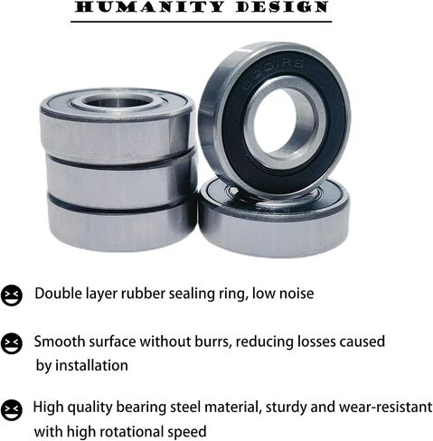 20 PCS 6001-2RS Deep Groove Ball Bearings - Lubricated Bearing Steel Sealed Ball Bearing - 12x28x8 mm Bearings with Rubber Seal & High RPM Support, Stable Performance and Cost Effective (20) in Saudi Arabia