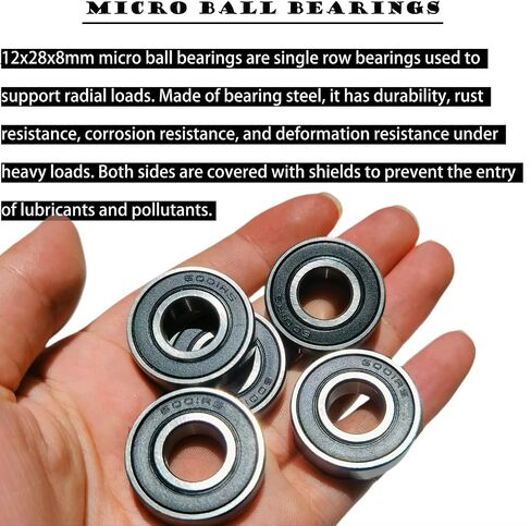 20 PCS 6001-2RS Deep Groove Ball Bearings - Lubricated Bearing Steel Sealed Ball Bearing - 12x28x8 mm Bearings with Rubber Seal & High RPM Support, Stable Performance and Cost Effective (20) in Saudi Arabia