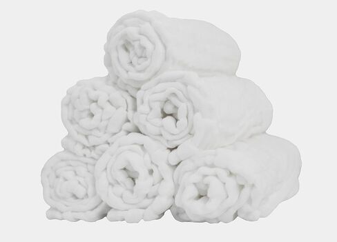 Organic Cotton Muslin Burp Cloths Large 20"x10" 6-Pack, White Burping Cloths for Babies - 100% Washcloths, Newborn Spit Rags, Ultra-Soft, Absorbent, Breathable, No Dye in Saudi Arabia