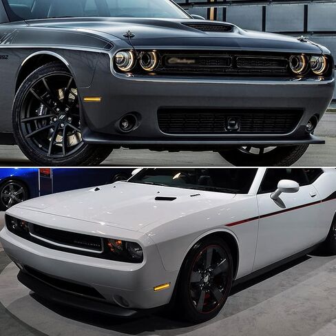 طقم مصابيح مدخنة LED كهرمان كامل متوافق مع 2008 2009 2010 2011 2012 2013 2014 دودج تشالنجر R/T Classic Rallye Redline SRT8 SRT SXT R/T SE استبدال مصابيح العلامات الجانبية للمصد الأمامي OEM in Kuwait