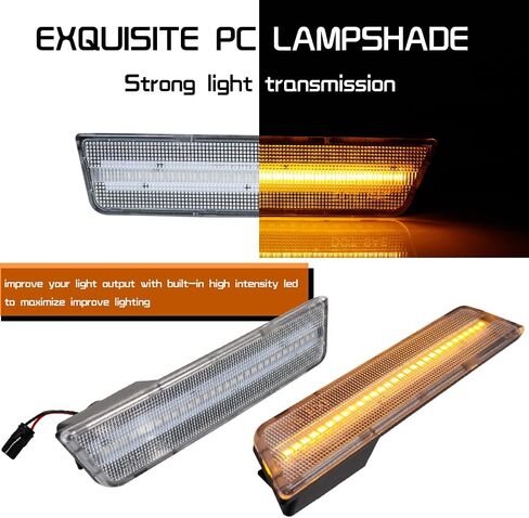 طقم مصابيح مدخنة LED كهرمان كامل متوافق مع 2008 2009 2010 2011 2012 2013 2014 دودج تشالنجر R/T Classic Rallye Redline SRT8 SRT SXT R/T SE استبدال مصابيح العلامات الجانبية للمصد الأمامي OEM in Kuwait