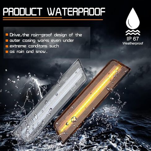 طقم مصابيح مدخنة LED كهرمان كامل متوافق مع 2008 2009 2010 2011 2012 2013 2014 دودج تشالنجر R/T Classic Rallye Redline SRT8 SRT SXT R/T SE استبدال مصابيح العلامات الجانبية للمصد الأمامي OEM in Kuwait