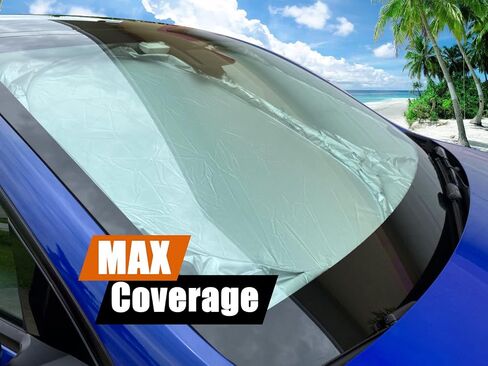 Windshield Sunshade for Tesla Model 3 Model Y Foldable Front Window Sun Shade，Double Layer Light Blocking Fabric 240T Material Sun Visor Protector Accessories Blocks UV Rays in Saudi Arabia