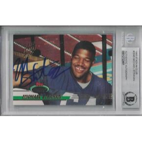 Michael Strahan Signed 1993 Topps Stadium Club #384B Rookie Card BAS 30405 - Football Slabbed Autographed Rookie Cards in Kuwait