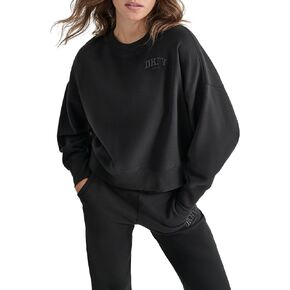 DKNY Womens Varsity مطرزة شعار Crewneck قميص in Kuwait
