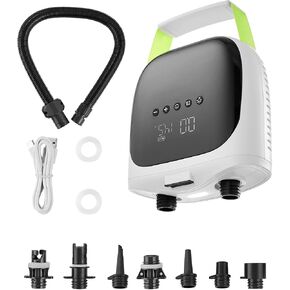 20PSI Paddle Board Pump, Rechargeable Battery-Powered, Dual Stage Electric SUP Air Pump with Auto-Off and Deflation Function, Ideal for Inflatable Paddle Board, Tent and Mattress in Saudi Arabia