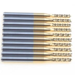 10pcs 3.175 مم شانك قاطع الطحن المطلي بالتيتانيوم أسفل قطع CNC Carbide Carbide Bits Mill Mill Bits for PCB (3.175x0.8x5.5x38l) in Saudi Arabia