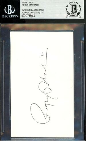 Roger Staubach GEM Mint 10 Beckett Bas Actograph 3x5 Card Card - كرة قدم بطاقات صاعد موقعة in Saudi Arabia