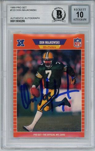 Don Majkowski Autographed 1989 Pro Set #133 Rookie Card Beckett 10 Slab 36293 - Football Slabbed Autographed Rookie Cards in Saudi Arabia